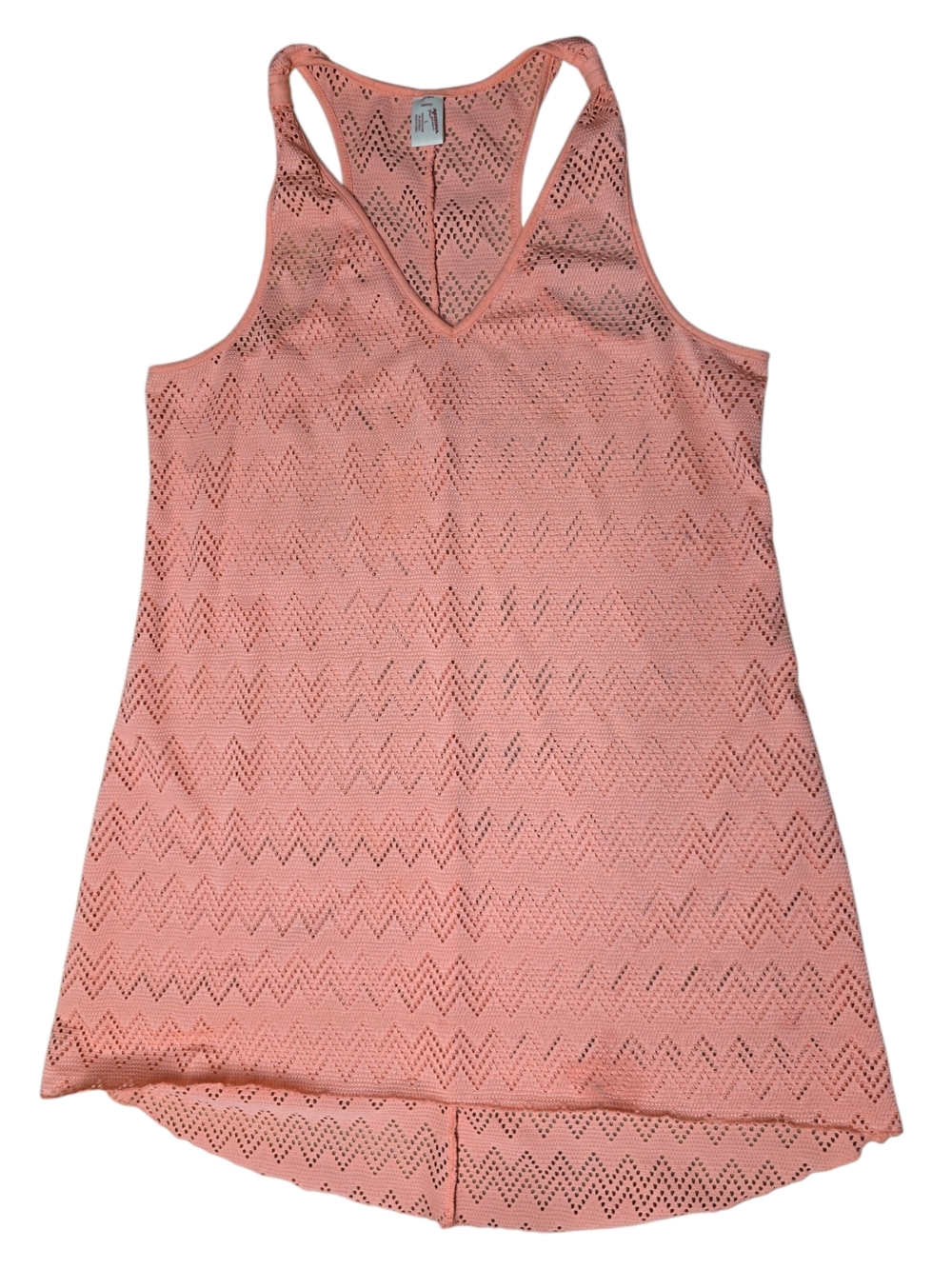 Beach Coverup Peach Chevron Large